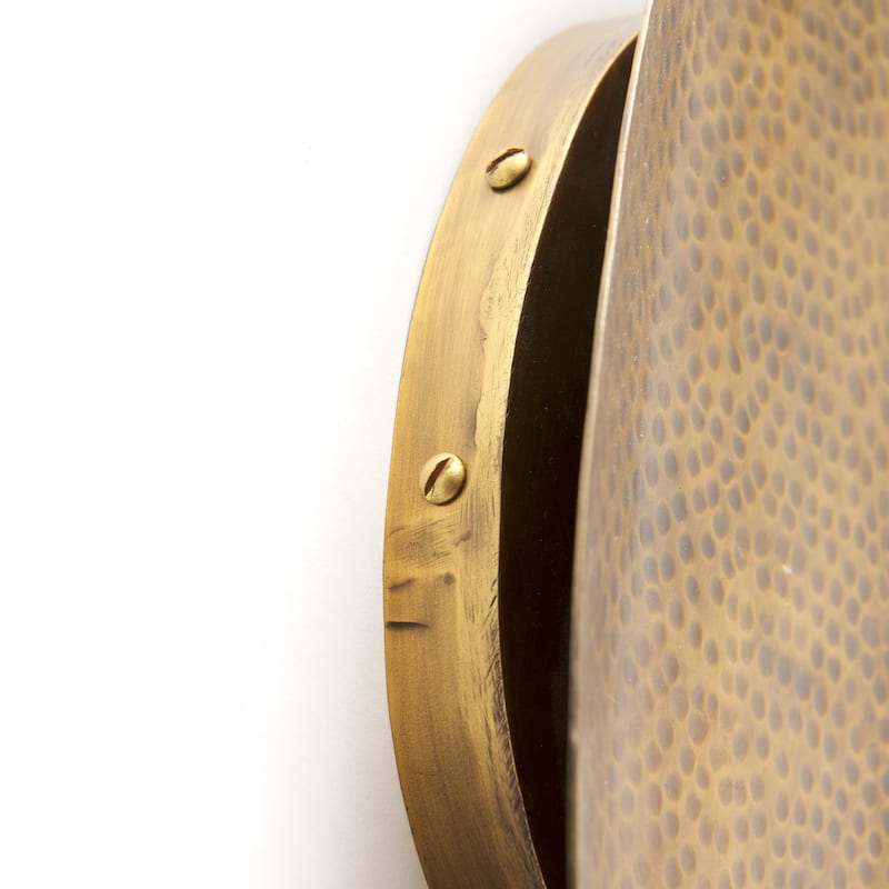 Clarence Gold Metal Hammered Oval Wall Sconce