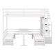 preview thumbnail 7 of 14, Full Size Pine Wood Convertible Bunk Bed with Storage Staircase and Drawer, Down Bed Converts to Seats and Table Set