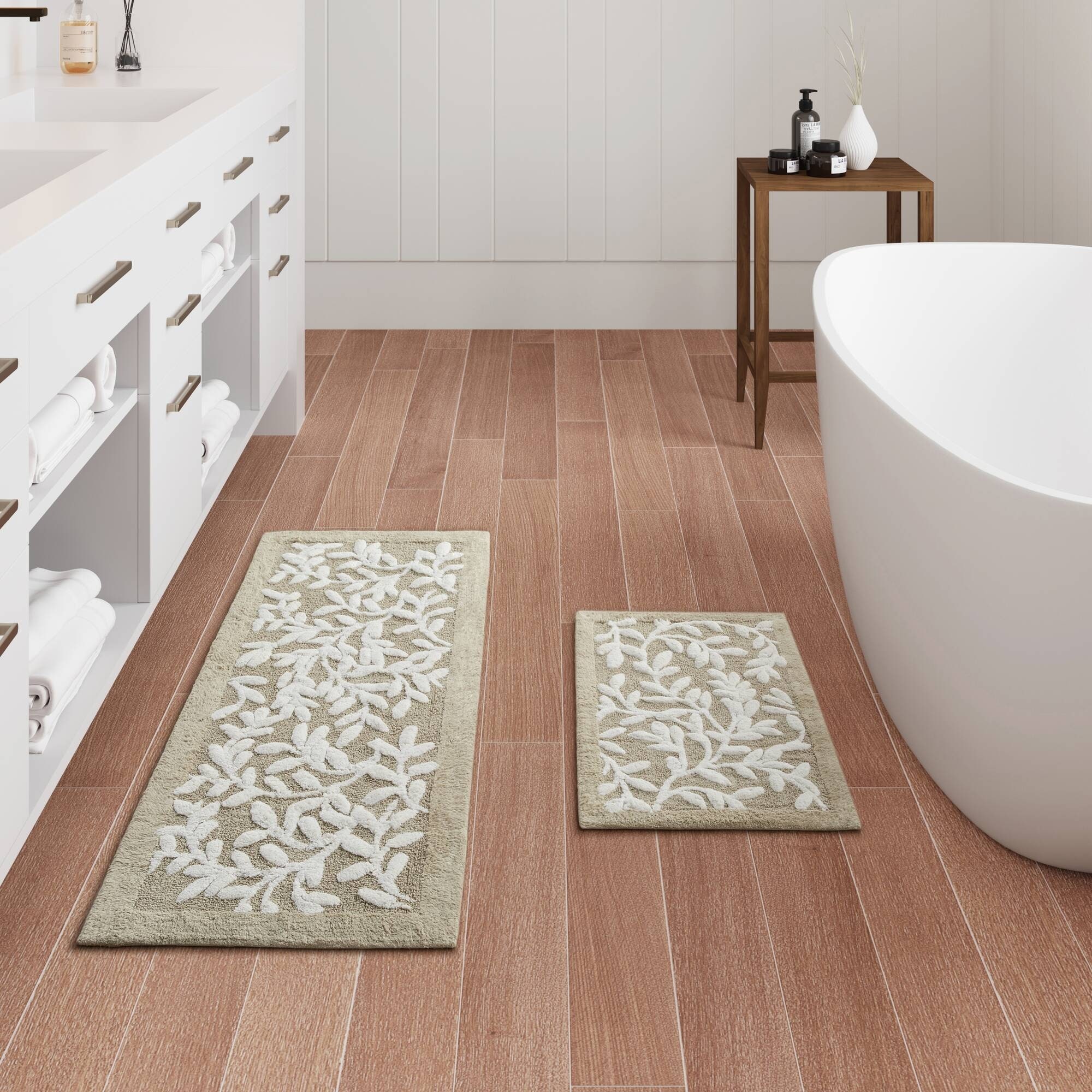 Madison Park Serene 100% Cotton Floral Tufted Bath Rug