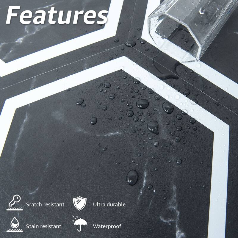 Art3d 11.8" x 10.2" Hexagon Peel and Stick Flooring Tile Marble Look, 30-Pack,Self Adhesive Waterproof Vinyl Floor Tile