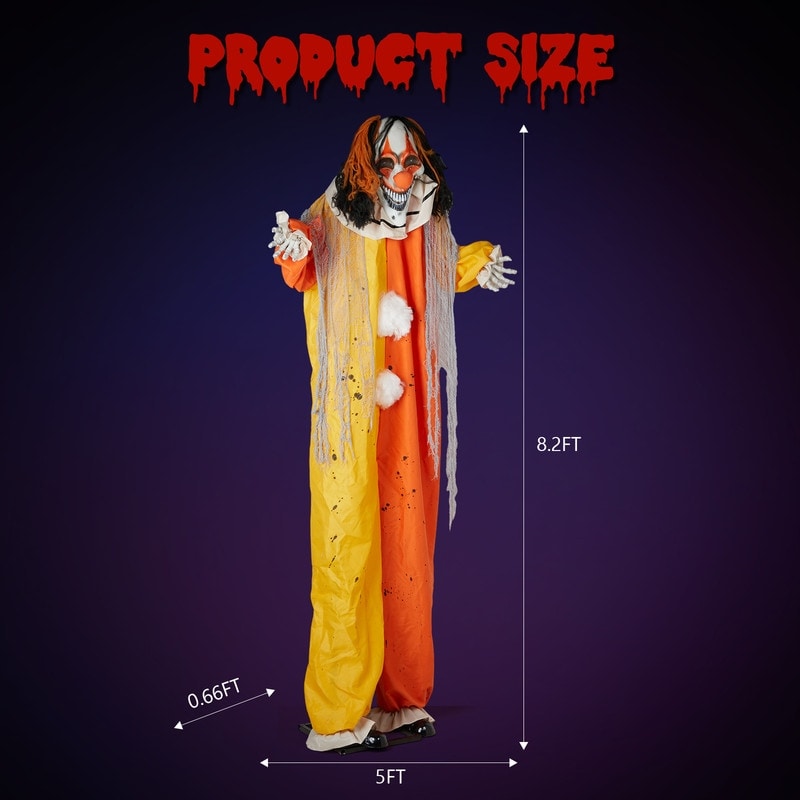 8.2Ft Super Tall Talking Halloween Animatronic Clown Ghost