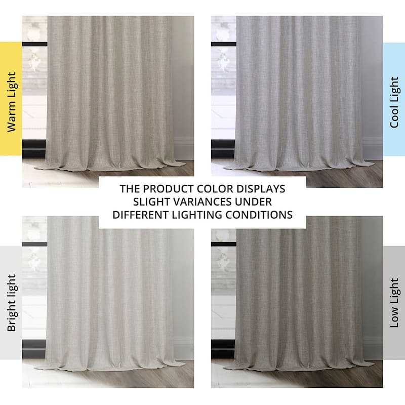 Exclusive Fabrics Grommet Textured Faux Linen Room Darkening Curtains for Bedroom & Living Room Curtains (1 Panel)