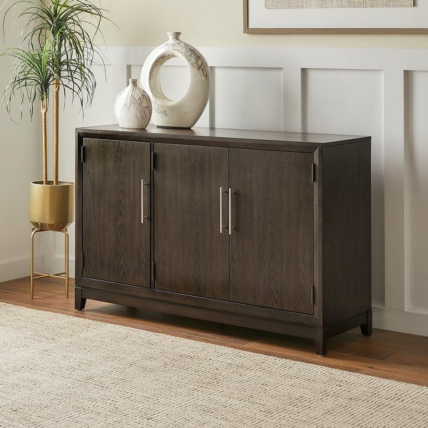 slide 2 of 10, Morelia Brown Finish 3-Door Buffet Server with Wine Storage by iNSPIRE Q Classic
