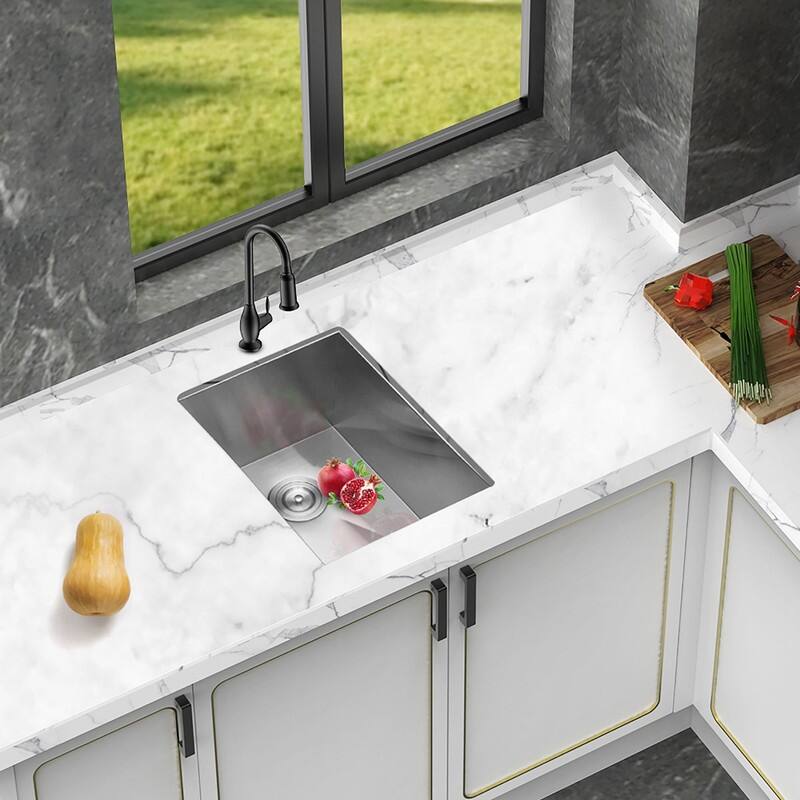Bar Prep Sink Single Bowl, Stainless Steel Kitchen Sink 15" * 20"