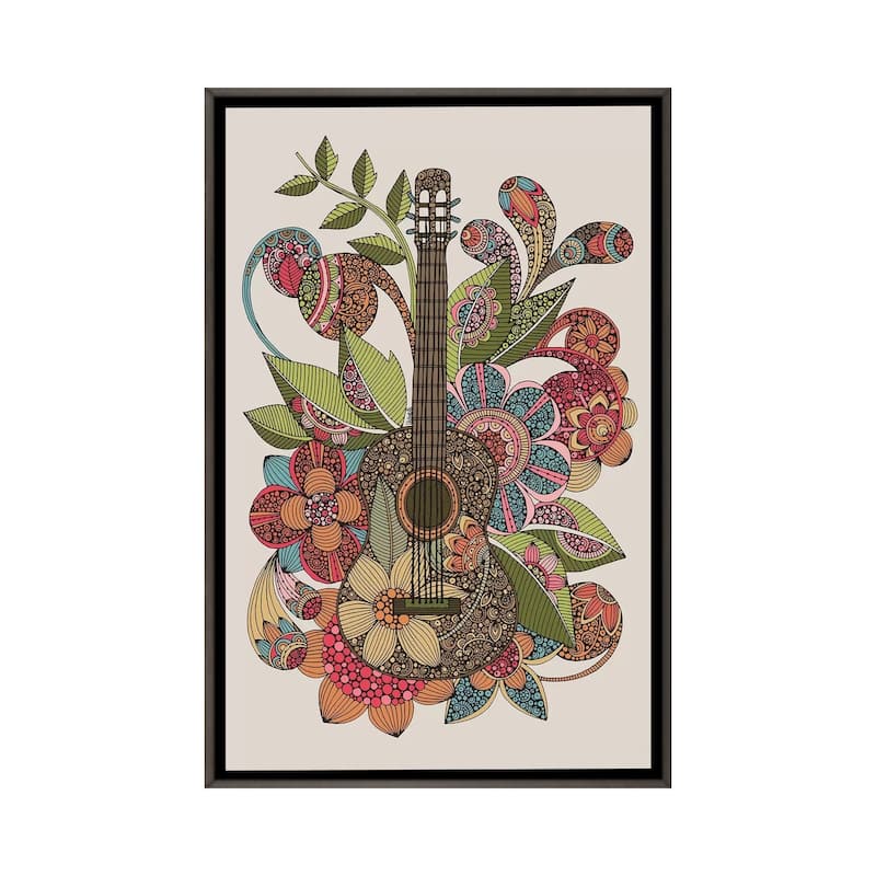 iCanvas "Ever Guitar" by Valentina Harper Framed - Charcoal - 40x26