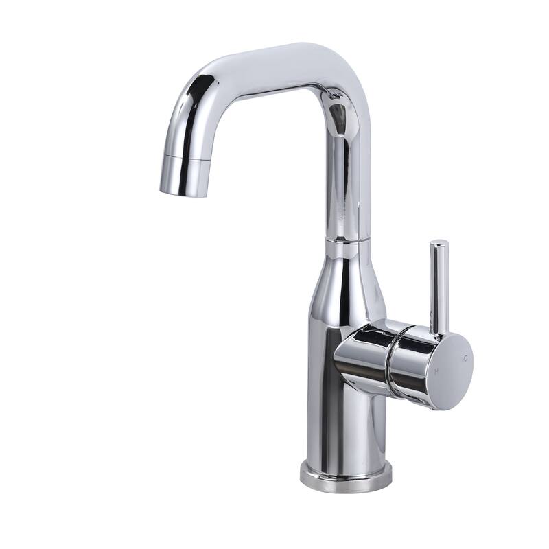 WOWOW Single Handle Bar Faucet With Swivel Spout - Polished Chrome