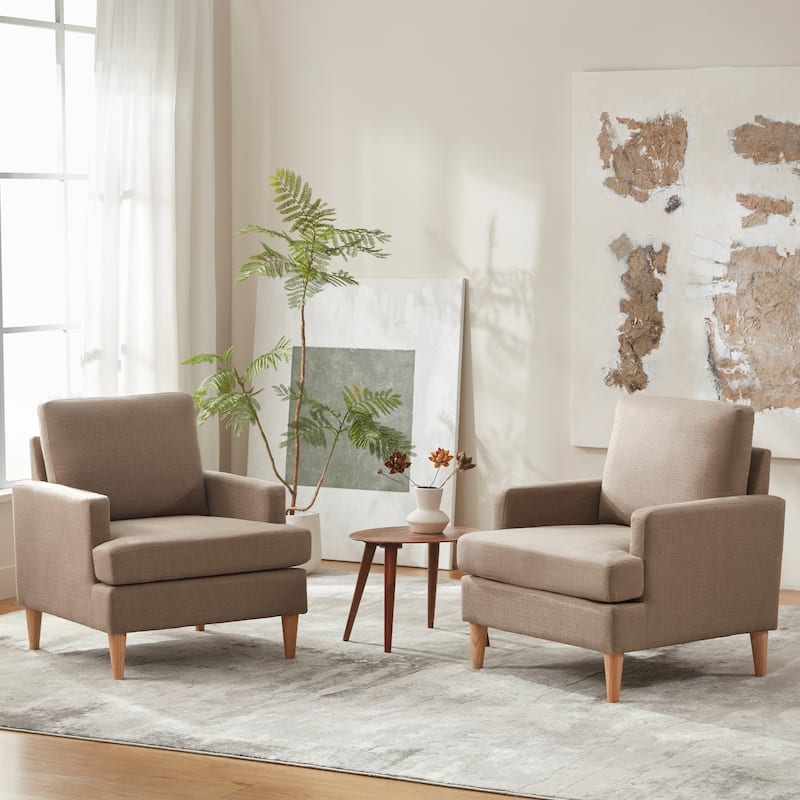 set of 2 Accent Chair/Armchair for Bedroom Living Room with Wood Legs