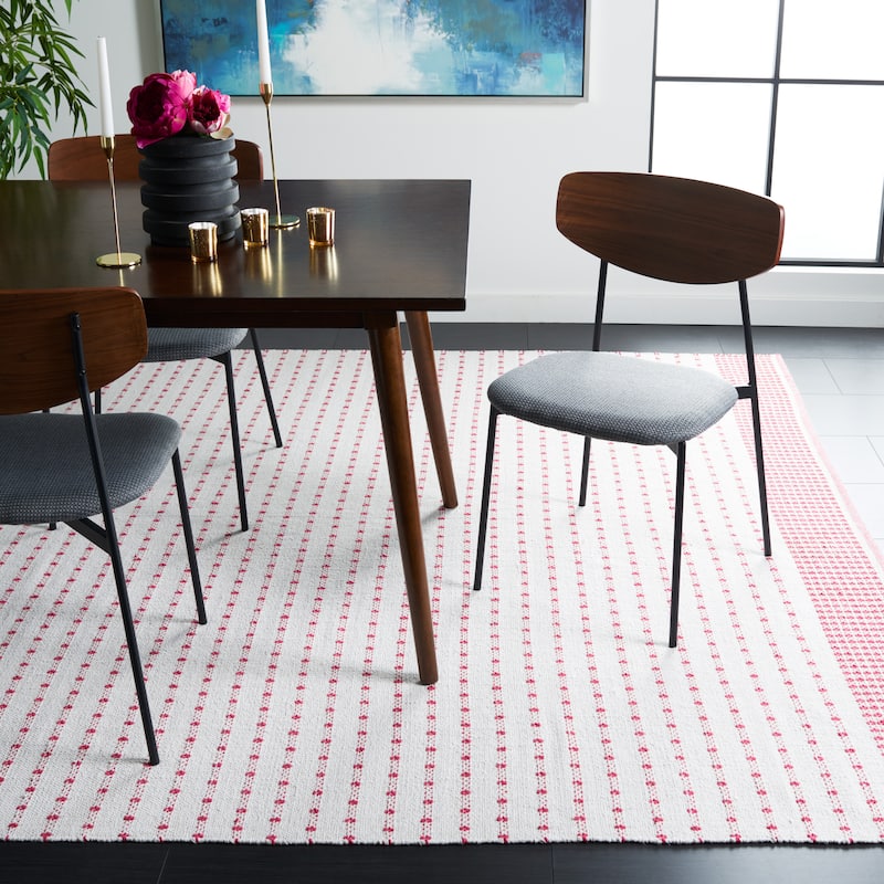 SAFAVIEH Handmade Flatweave Montauk Helena Cotton Rug - 4' x 6' - Red/Ivory