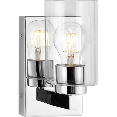 Goodwin Collection One-Light Polished Chrome Modern Vanity Light with Clear Glass - Small