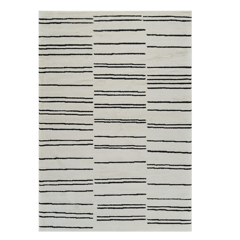 Bexo Abstract Modern Stain Resistant Woven Durable Area Rug By HomeRoots - 63.52' X '63.52' X '0.75