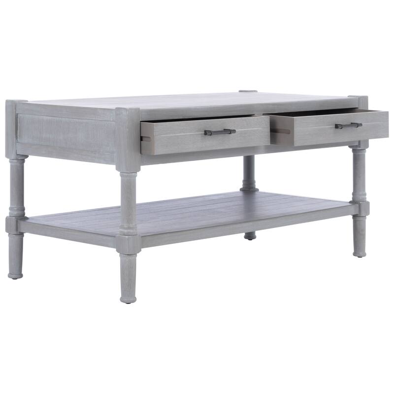 SAFAVIEH Filbert 2-Drawer Bottom Shelf Coffee Table - 37.8" W x 19" L x 19" H