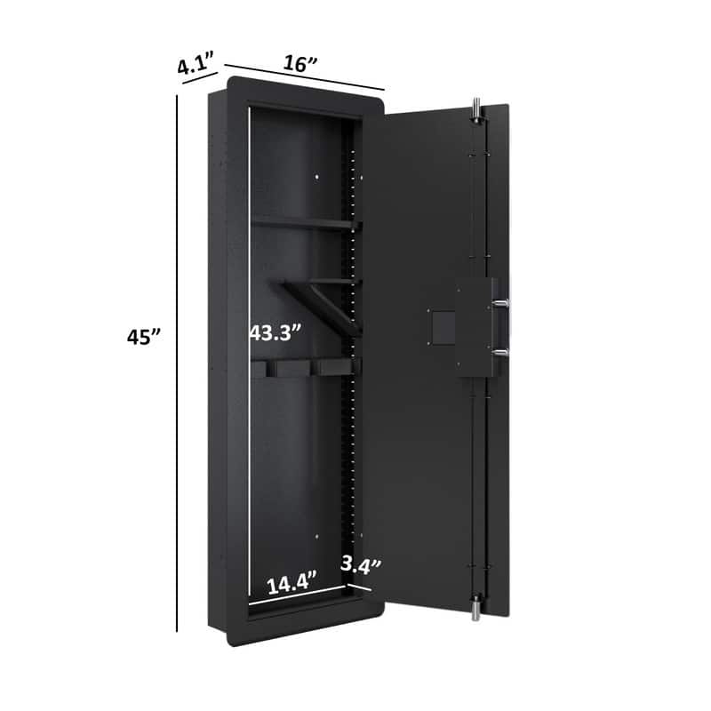 Black In Wall Gun Safes with Digital Keypad