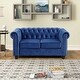 preview thumbnail 2 of 23, Morden Fort Tufted Upholstered Chesterfield Loveseat for Living Room, Loveseat, Fabric, Velvet LIGHT BLUE