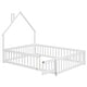 preview thumbnail 8 of 109, Twin/Full Montessori Toddler Floor Bed Frame, Modern House-Shaped Bed Frame with Fence and Full-Length Guardrails for Girls Boys