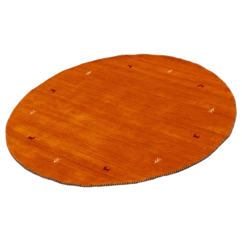 Kashkuli Gabbeh Orange Rug 5'0" x 5'0" - 5'0 x 5'0