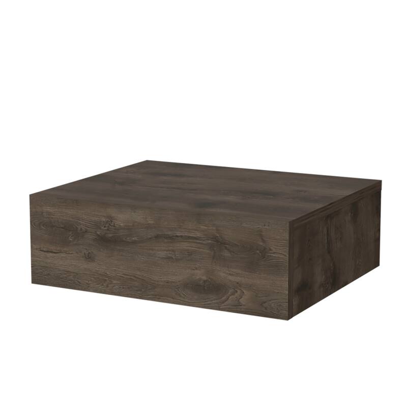 5" One Drawer Faux Wood Floating Nightstand - Brown