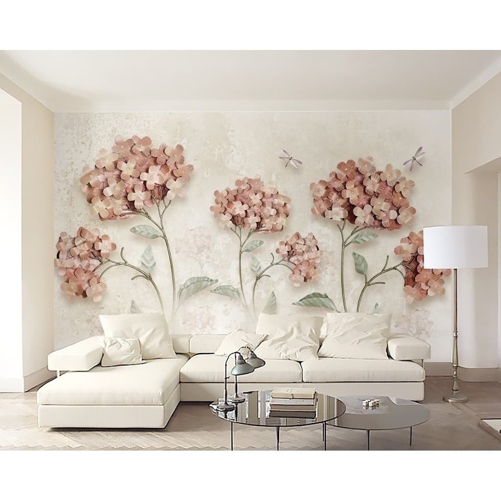 GK Wall Design Vintage Soft Hydrangea Removable Wallpaper
