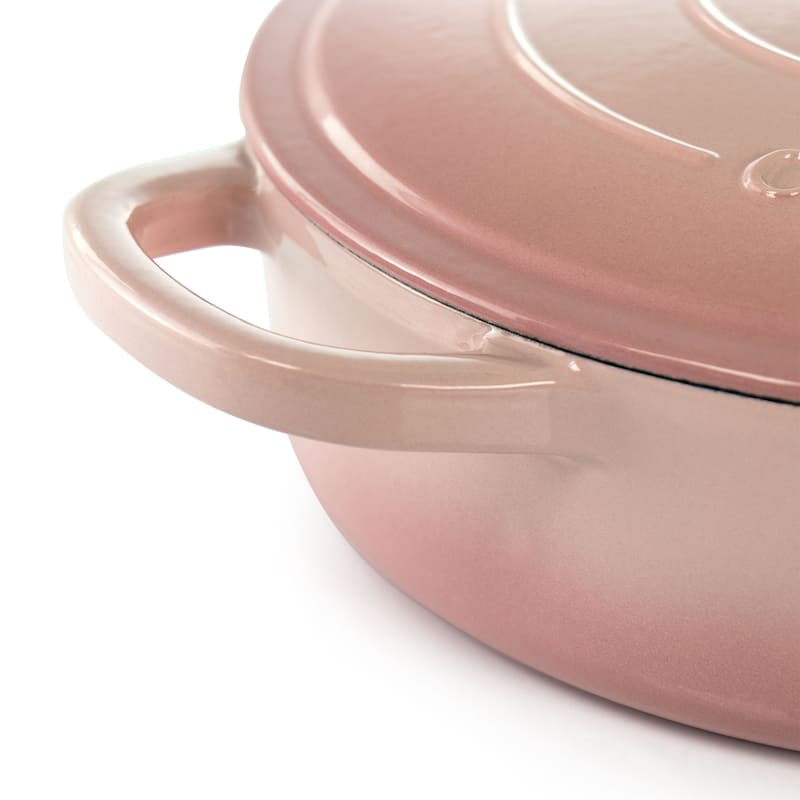 Craftsman 5 Quart Round Self Basting Lid Enameled Cast Iron Braiser Pan in Blossom