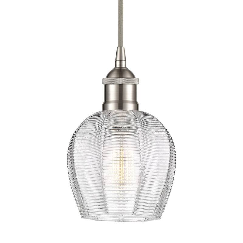 Innovations Lighting 616-1P-10-6 Norfolk Pendant Norfolk 6" Wide Mini - Brushed Satin Nickel / Clear