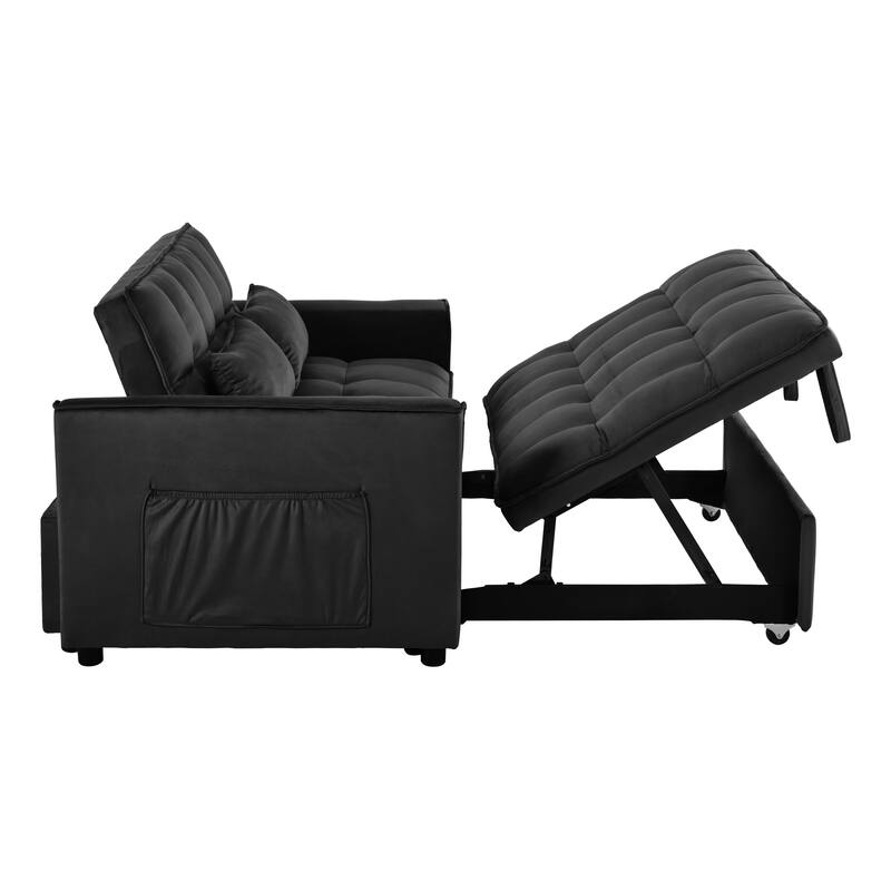 3-in-1 Pull Out Couch Bed with Reclining Backrest and Pillows