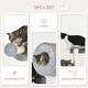 preview thumbnail 7 of 5, Cat Wall Shelves & Climbing Tower 5PC Set - Condo, Scratching Posts & Jumping Platforms - 27.5" L x 11" W x 22.75" H
