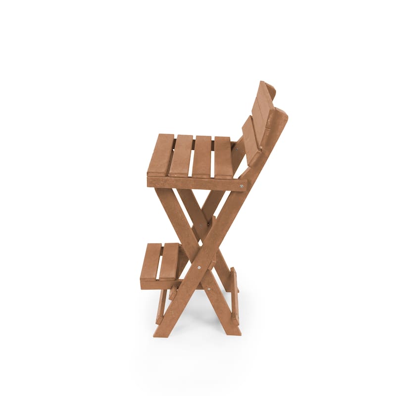 Key West Fully Assembled All-Weather Recycled HDPE Outdoor Folding Bar Stool