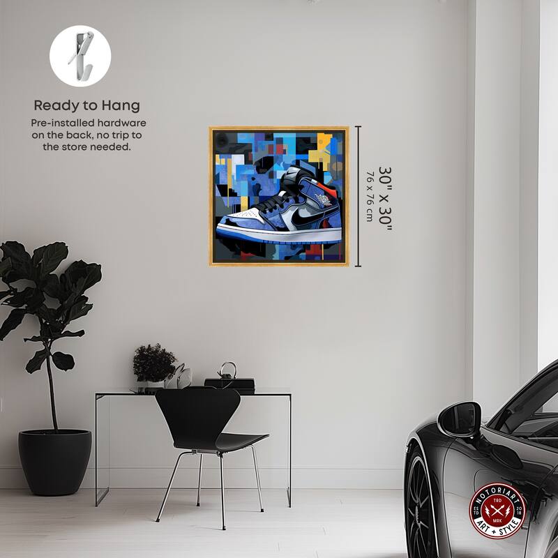 Notoriart Primary Sneakers Framed Sneaker 1 Piece Canvas Wall Art