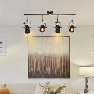 4Head Vintage Industrial Ceiling Lamp Chandelier Hange Track Light Pendant Shade 