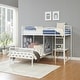 preview thumbnail 5 of 6, Modern Geo Cutout Colorful Twin L-Shaped Bunk Bed, Space-saving, White