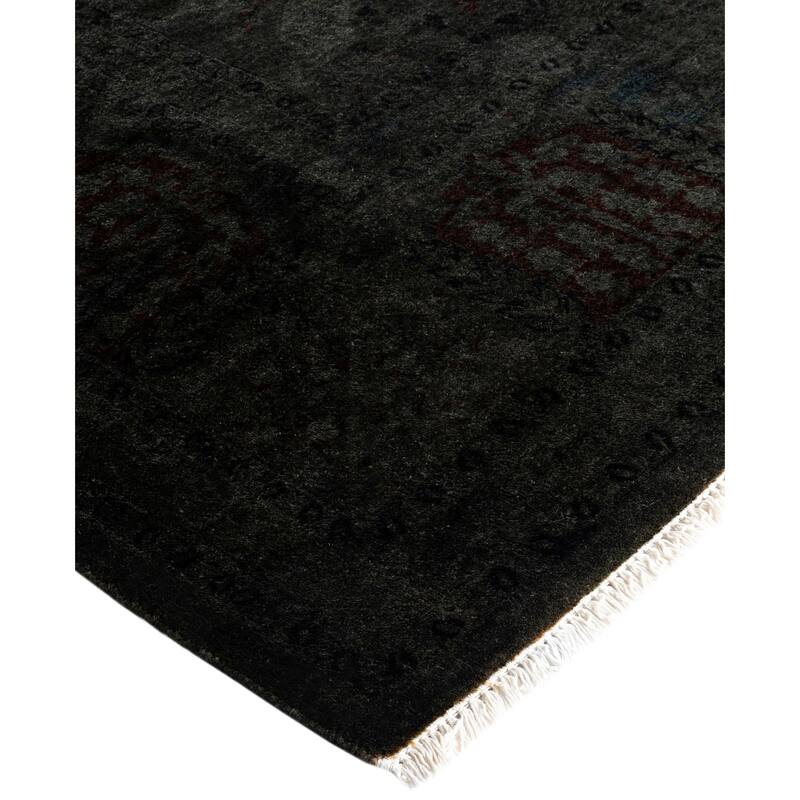 Overdyed One-of-a-Kind Hand-Knotted Area Rug - Black - 6' 3" x 9' 0"