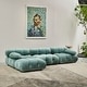 preview thumbnail 18 of 27, Daimion 4 Pieces Upholstered Sectional Tiffany Blue