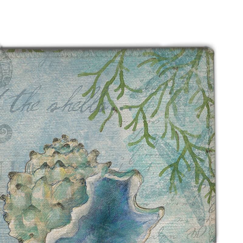 Laural Home Sketchbook Shells Chenille Accent Rug