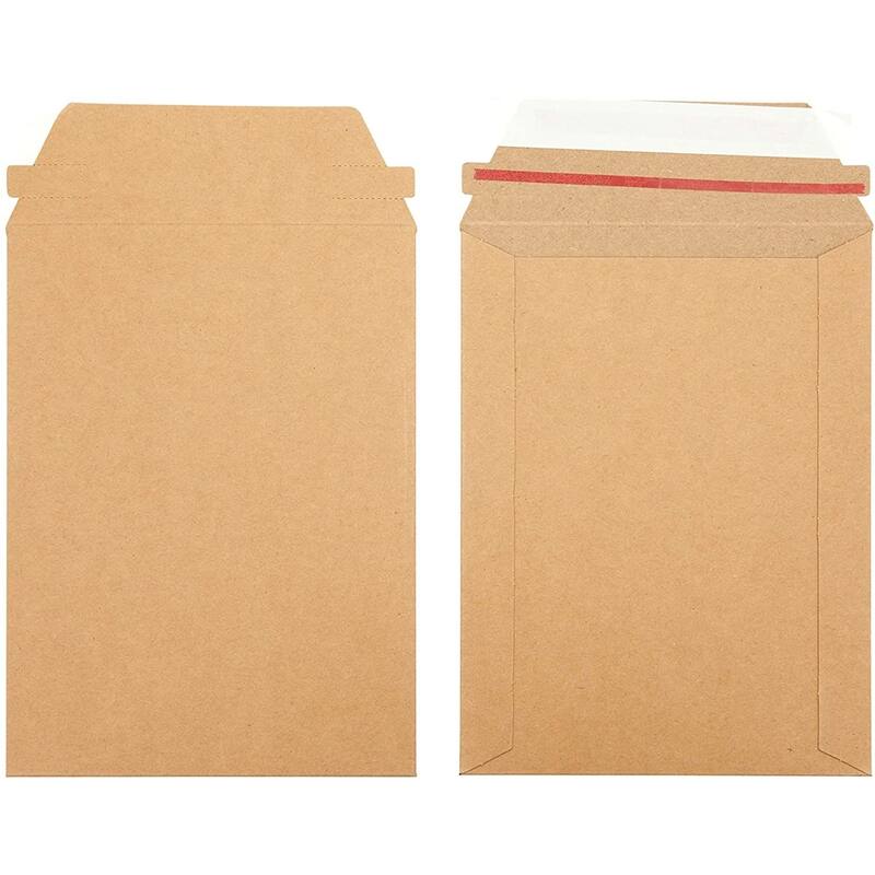 Stockroom Plus 100 Pack Rigid Mailers 6x8 - 450 GSM Sturdy Self-Adhesive Cardboard Envelopes