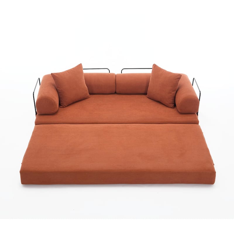 Convertible Out Sofa Bed, 4-in-1 DIY Combination Convertible Sofa, Folding Sleeper Sofa with Adjustable Armrests