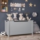 preview thumbnail 6 of 8, Kids Wooden Toy Box Storage with Safety Hinged Lid for Ages 3+ (Gray)