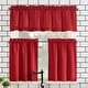 preview thumbnail 20 of 66, No. 918 Martine Microfiber Semi-Sheer Rod Pocket Kitchen Curtain Valance and Tiers Set 54" x 24" - Red