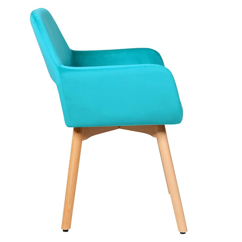 Costway Set of 4 Modern Accent Armchairs Velvet Fabric Leisure Chairs - 21.5''x 23''x 29.5'' (Lx Wx H)
