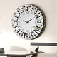 preview thumbnail 3 of 10, 31.4” Round Mirrored Wall Clock Decor Silver Glass Mirror Clock - 80cm