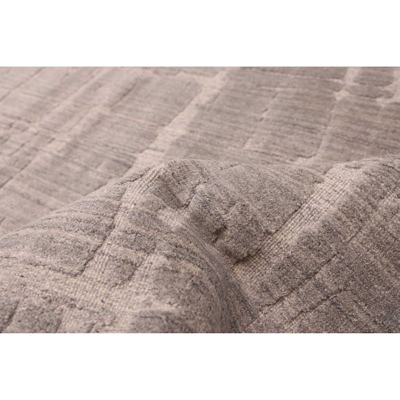 ECARPETGALLERY Hand Loomed Elysian Grey Wool Rug - 6'5 x 9'11