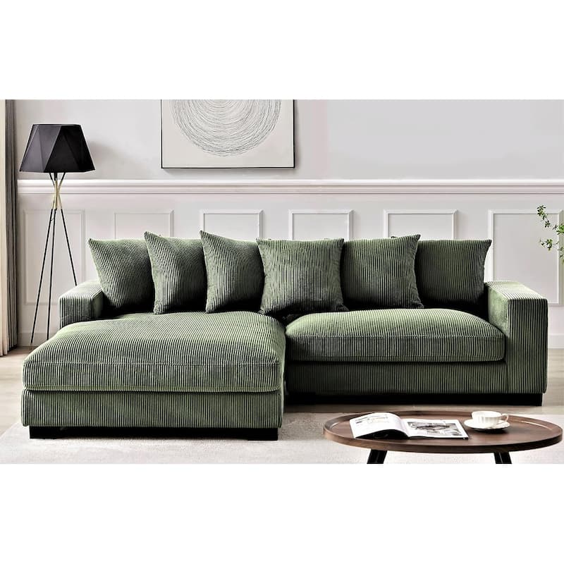 Us Pride Furniture Payan 102.4" Wide Corduroy L-Shape Sectional Sofa