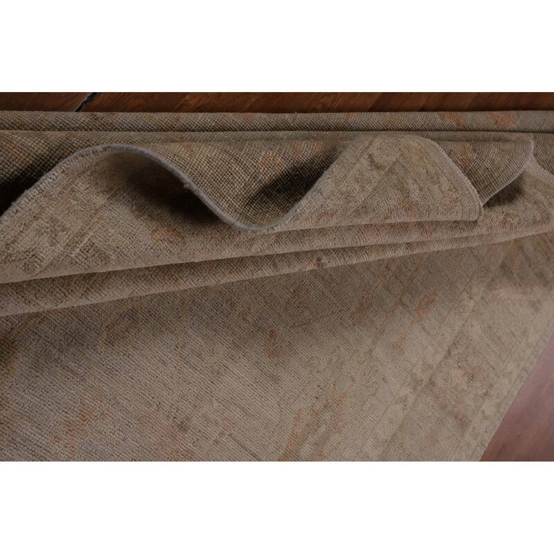 Transitional Oushak Vegetable Dye Turkish Rug Hand-Knotted Wool Carpet - 5'11"x 9'0"