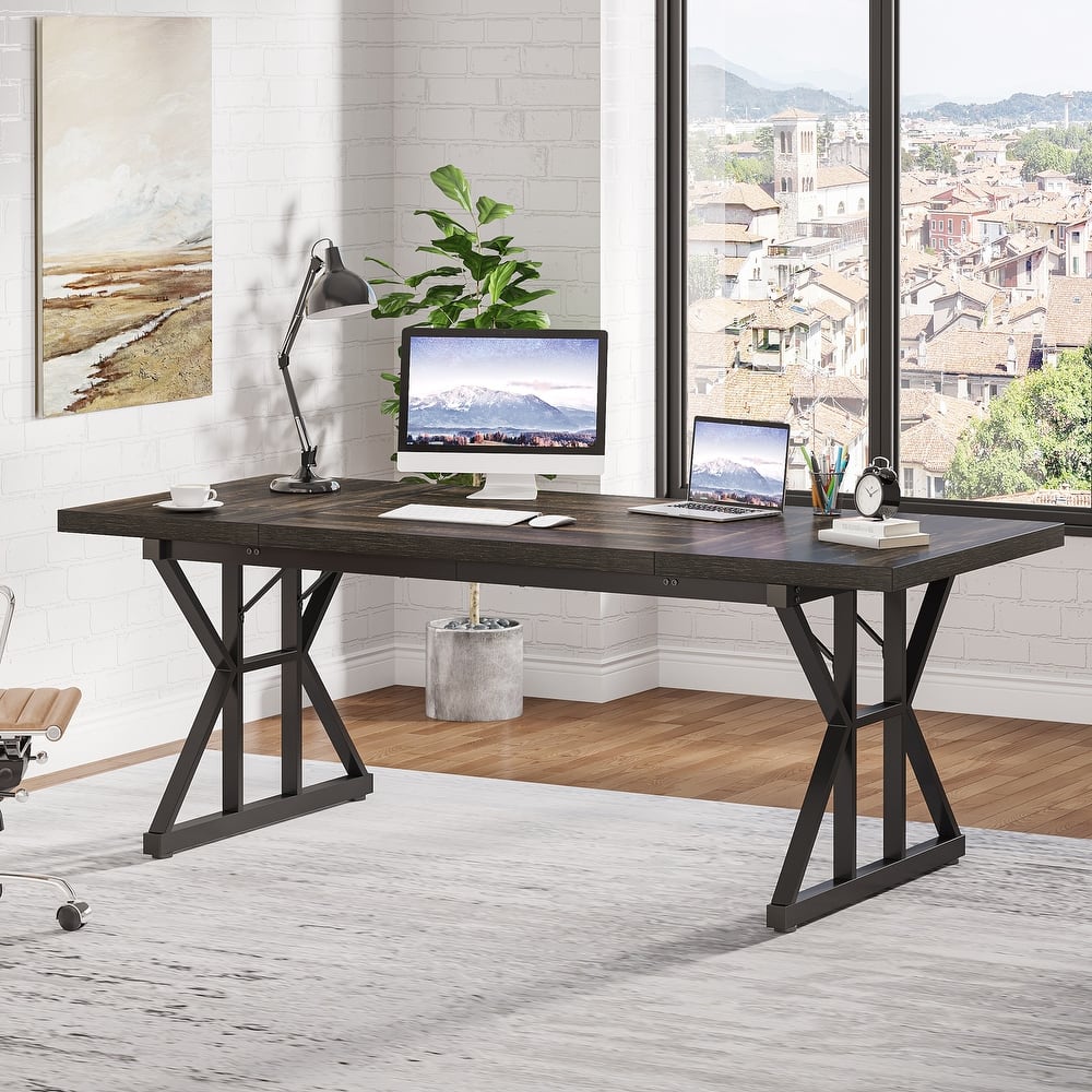 70.8-Inch Executive Desk, Large Computer Office Desk Workstation