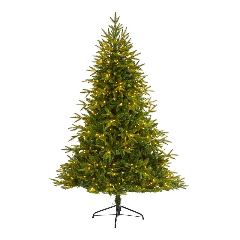 6’ Pre-Lit Colorado Mountain Artificial Christmas Tree, Clear LED Lights - 6 Foot