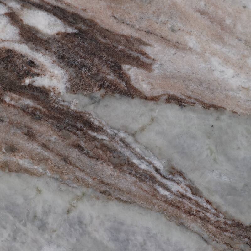 Marble Round Top Inlay Wood End Table - Ivory, 18 in. - 14" x 14" x 18"