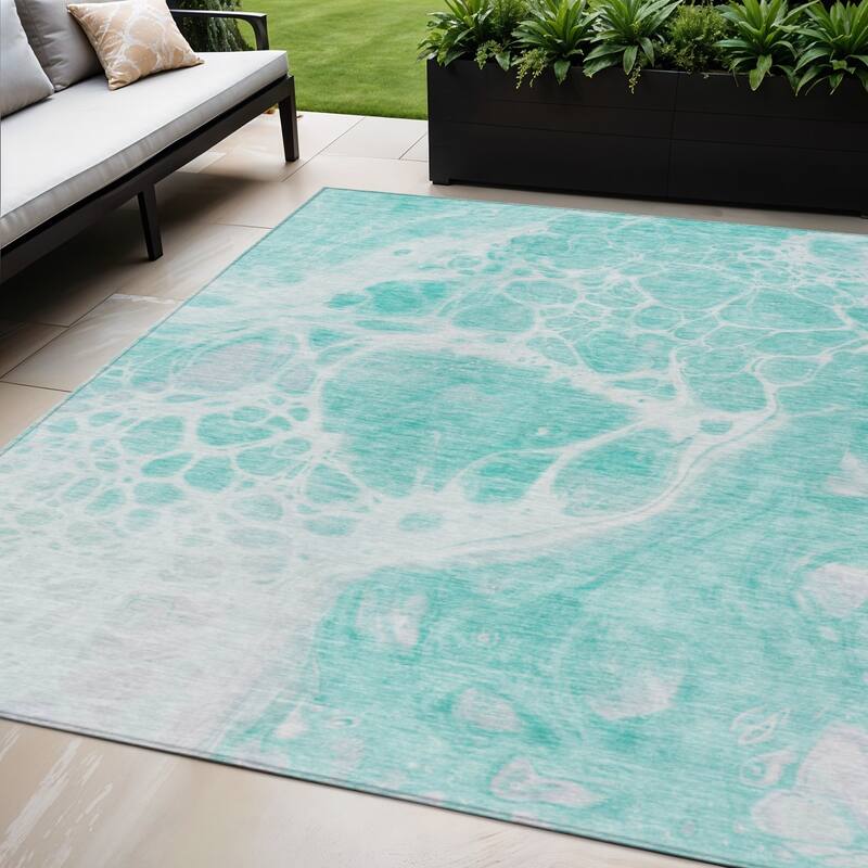 HomeRoots Nautical Transitional Rectangle Outdoor Rug - 5' X 8'