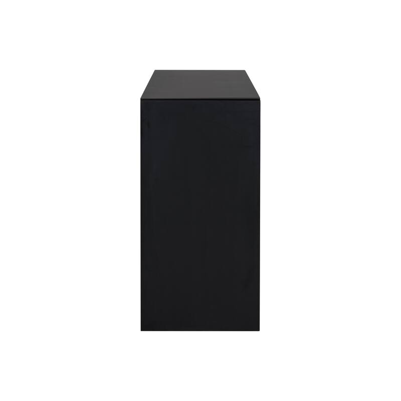 59" Wood Veneer Simple Entryway Table with Wavy Design