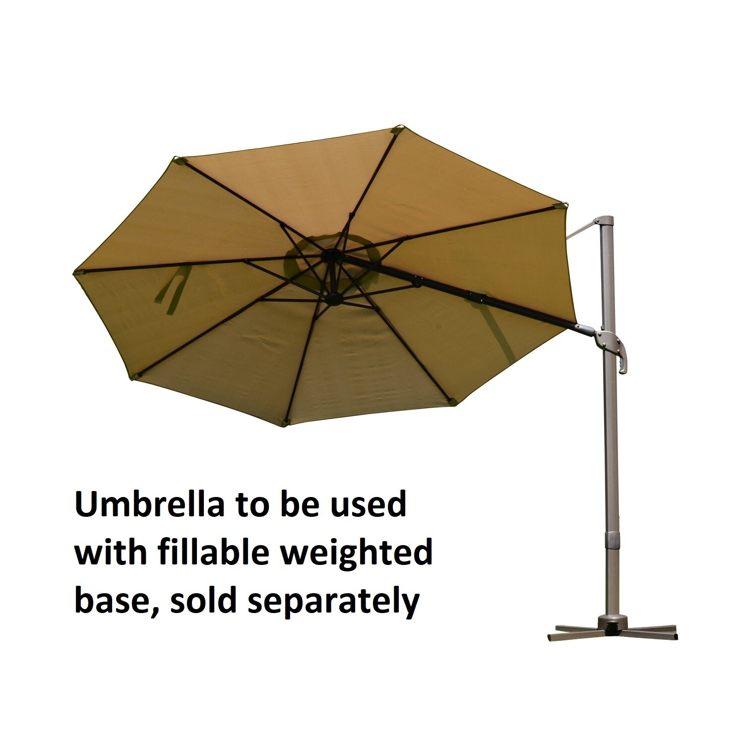 Shop Black Friday Deals On Outsunny 9 5 Cantilever Umbrella With Tilt And Crank Base Included Overstock 17965460
