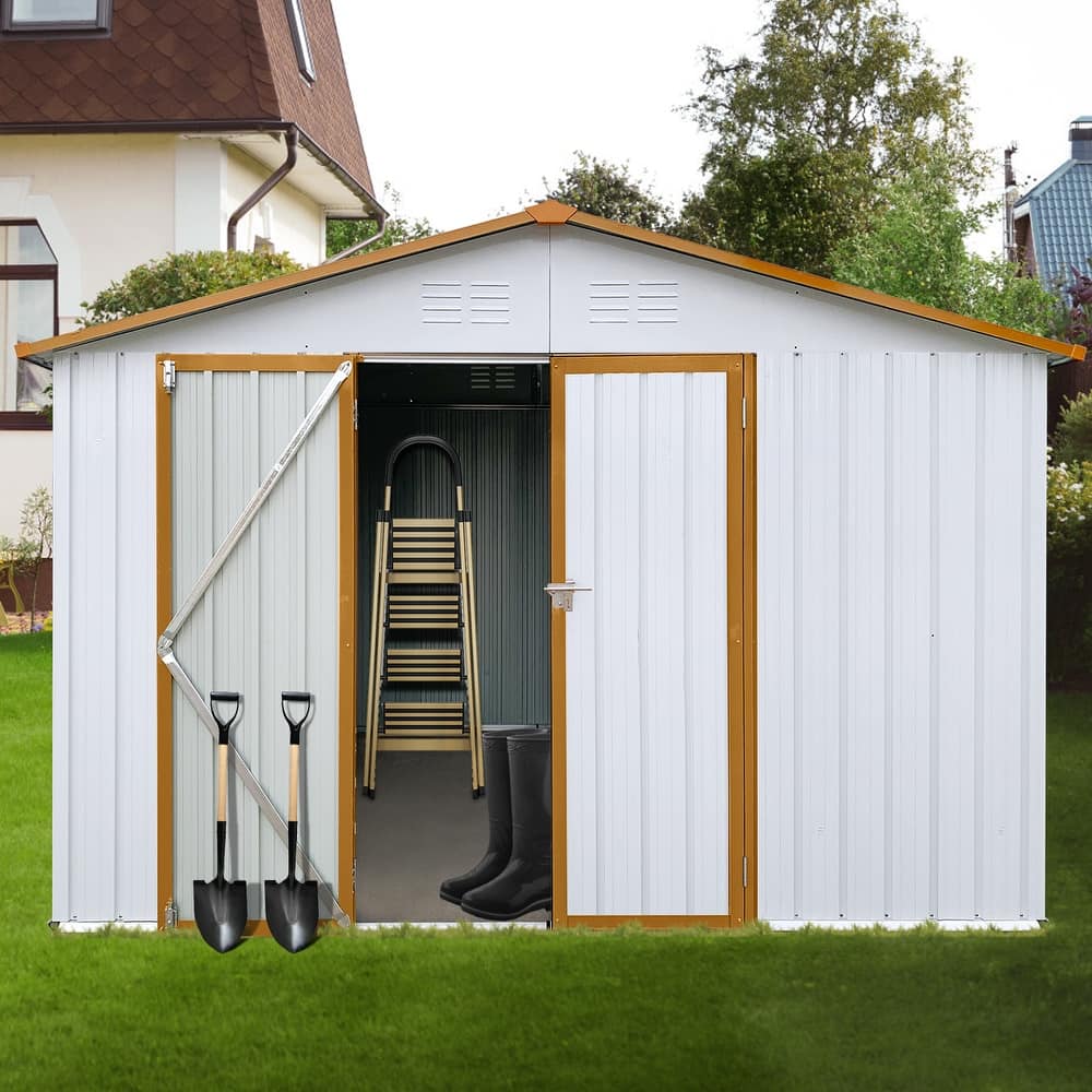 GDFStudio - Ryder Metal Garden Shed 10ft x 12ft Outdoor Storage Shed