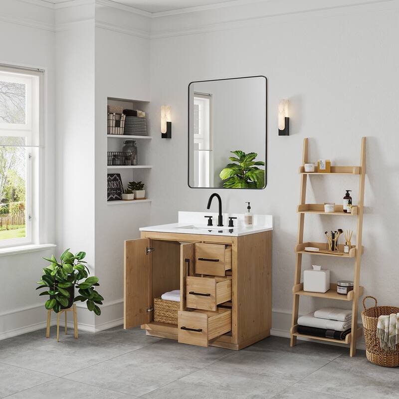 Altair Bellavia Bath Vanity in Weathered Fir with Mirror