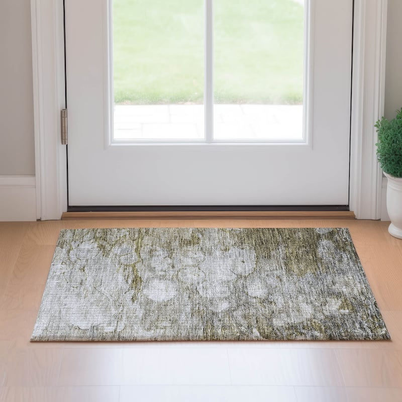 Premium Washable Super Soft Contemporary Ripples Mayfield Rug - Brown - 1' 8" x 2' 6" - Rectangle